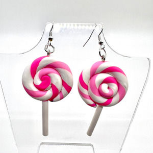 Lollipop Swirl Earrings - Sucker Earrings - Summer Earrings - Candy Earrings